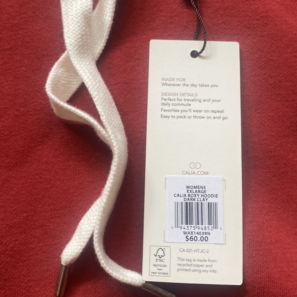 NWT Calia Boxy Sweatshirt XXL Dark Clay Red - Picture 5 of 11